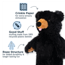 Load image into Gallery viewer, TALL TAILS STUFFLESS BLACK BEAR 20"
