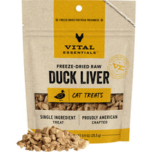 Load image into Gallery viewer, VITAL ESSENTIALS CAT FREEZE DRIED DUCK LIVER TREAT 0.9OZ