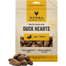 Load image into Gallery viewer, VITAL ESSENTIALS DOG FREEZE DRIED RAW DUCK HEARTS TREAT 10OZ