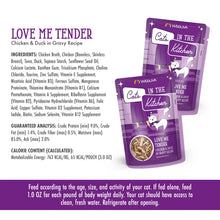 Load image into Gallery viewer, WERUVA CATS IN THE KITCHEN LOVE ME TENDER CHICKEN & DUCK CAT POUCH 3OZ