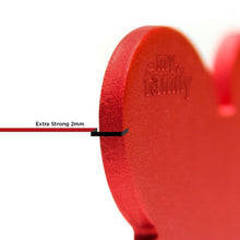 Load image into Gallery viewer, MY FAMILY ALUMINUM HEART RED SM TAG