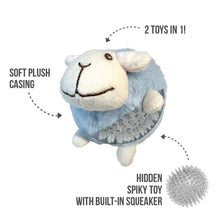 Load image into Gallery viewer, FOUFOUBRANDS FUZZY WUZZY SPIKER SHEEP BLUE LG