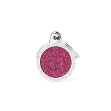 Load image into Gallery viewer, MY FAMILY GLITTER CIRCLE PINK SMALL TAG
