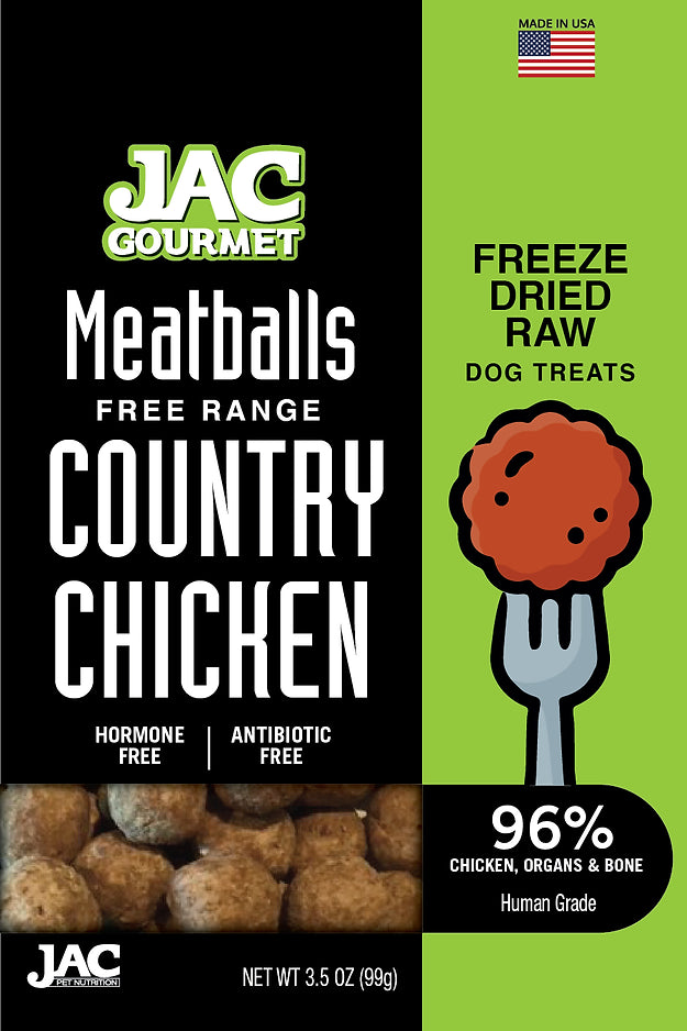 JAC PET MEATBALLS FREEZE-DRIED CHICKEN 3.5OZ