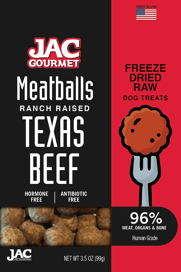 JAC PET MEATBALLS FREEZE-DRED BEEF 3.5OZ