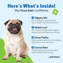 Load image into Gallery viewer, PET WELLBEING THROAT GOLD DOG 4OZ
