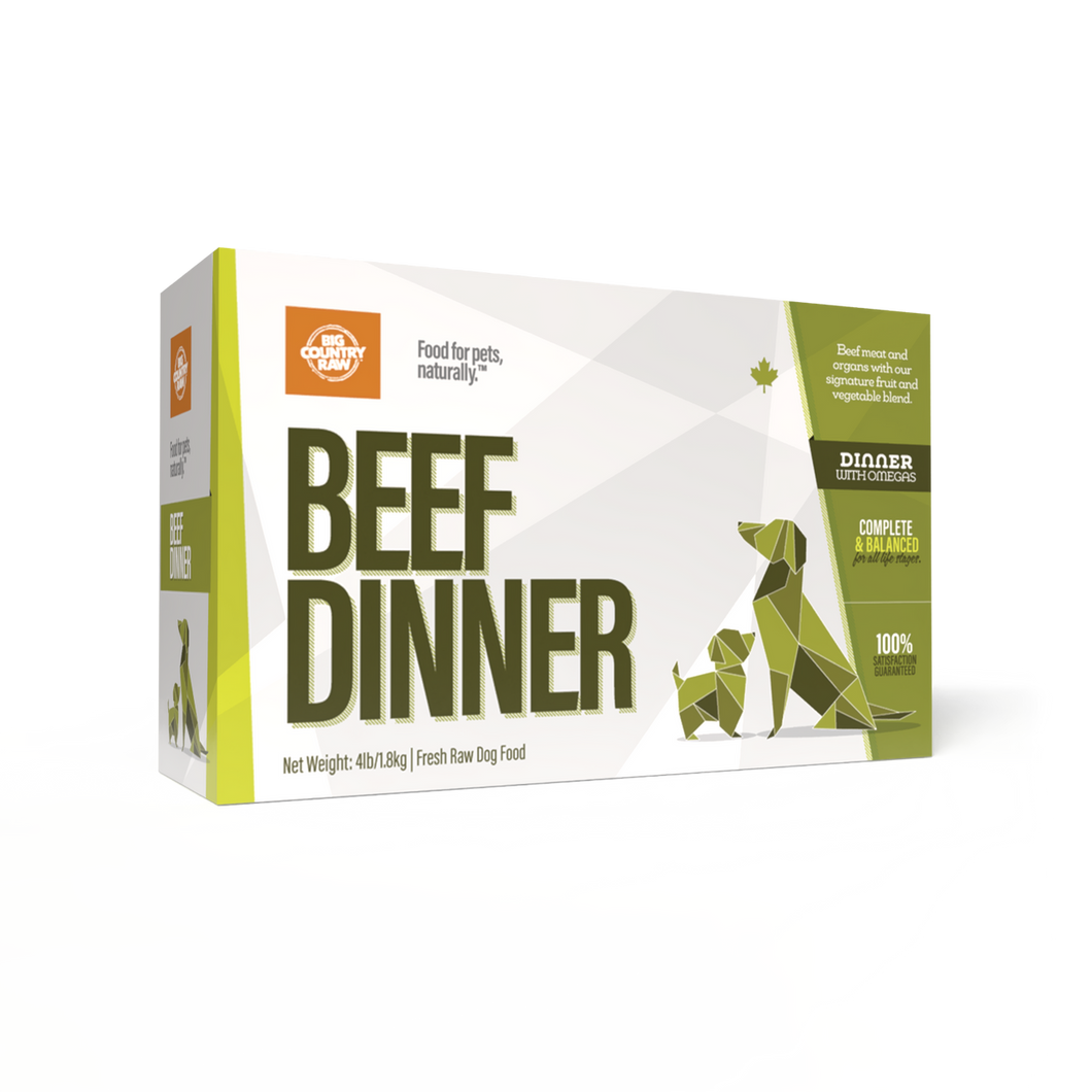 BIG COUNTRY RAW BEEF DINNER CARTON 4LB