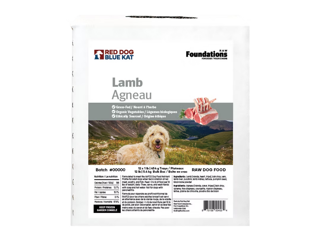 RED DOG BLUE KAT FOUNDATIONS LAMB DOG BULK PACK 12X1LB