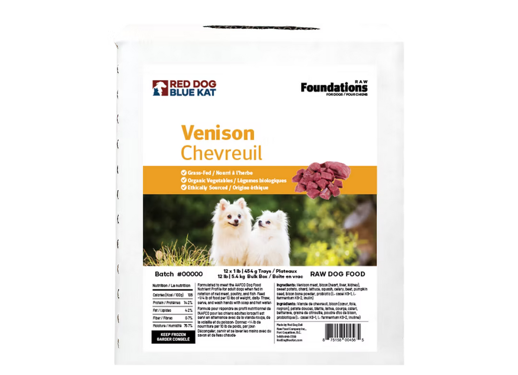 RED DOG BLUE KAT FOUNDATIONS VENISON DOG BULK PACK 12X1LB