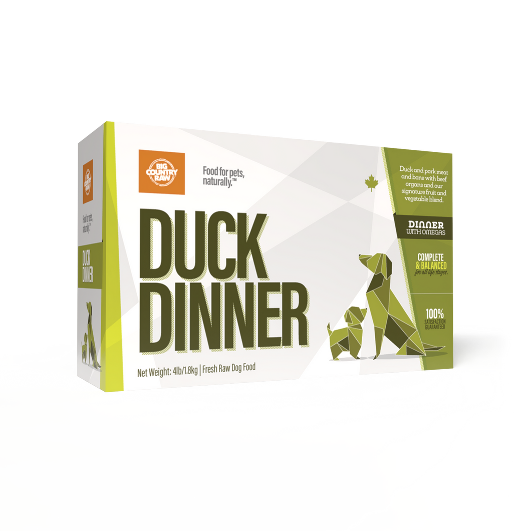 BIG COUNTRY RAW DUCK DINNER CARTON 4LB