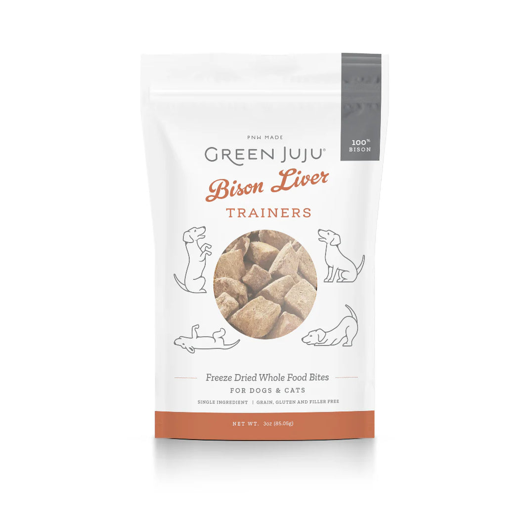 GREEN JUJU FREEZE DRIED BISON LIVER TRAINERS 3OZ
