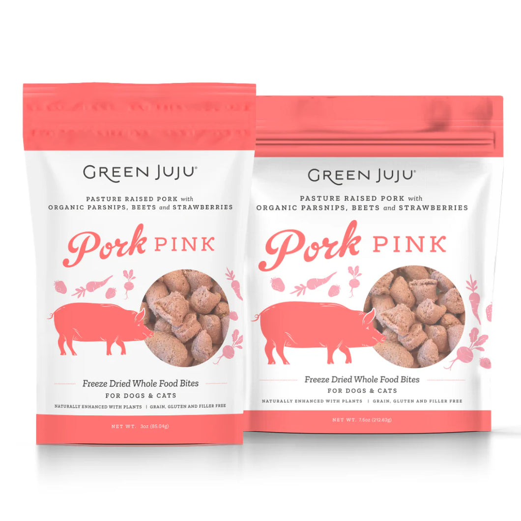 GREEN JUJU FREEZE DRIED PORK PINK BITES 18OZ
