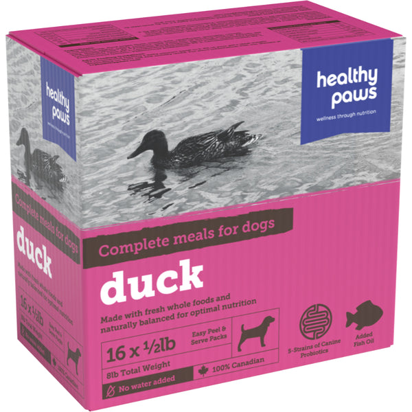 HEALTHY PAWS DUCK COMPLETE PATTIES 16 X 8OZ