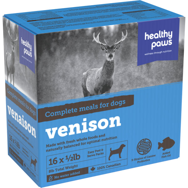 HEALTHY PAWS VENISON COMPLETE PATTIES 16 X 8OZ