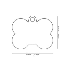 Load image into Gallery viewer, MY FAMILY ALUMINUM BONE PURPLE/PURPLE RUBBER TAG
