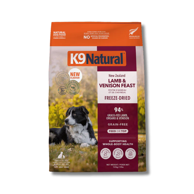 K9 NATURAL FREEZE DRIED LAMB & VENISON 1.8KG