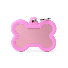 Load image into Gallery viewer, MY FAMILY ALUMINUM BONE PINK/PINK RUBBER TAG
