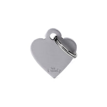 Load image into Gallery viewer, MY FAMILY ALUMINUM HEART GREY SMALL TAG
