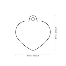 Load image into Gallery viewer, MY FAMILY ALUMINUM HEART RED/RED RUBBER TAG
