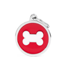 Load image into Gallery viewer, MY FAMILY CIRCLE RED/WHITE BONE TAG
