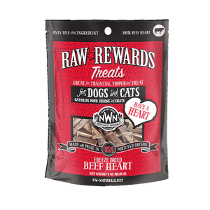 NORTHWEST NATURALS RAW REWARDS FREEZE-DRIED BEEF HEARTS 3OZ