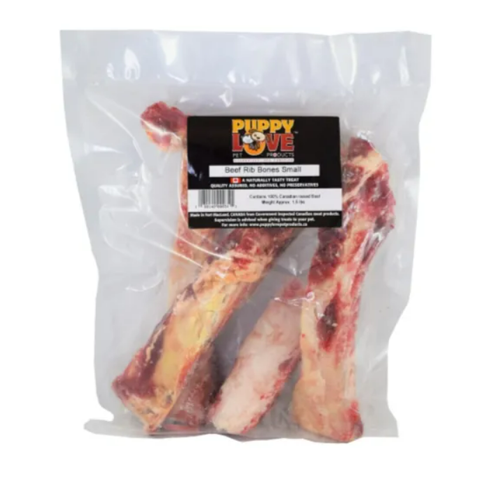 PUPPY LOVE BEEF RIB BONES 2LB