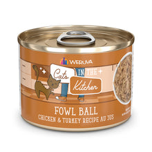 Load image into Gallery viewer, WERUVA CATS IN THE KITCHEN FOWL BALL CAT CAN 6OZ
