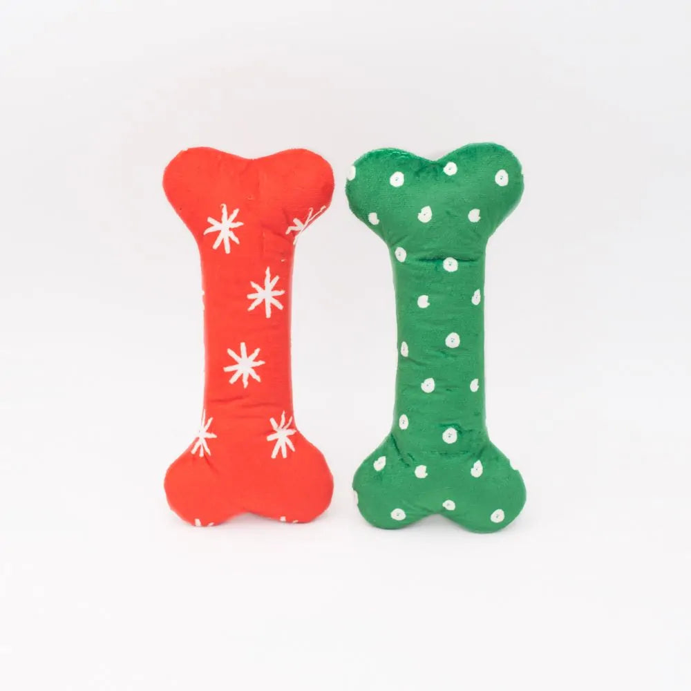 ZIPPY PAWS CHRISTMAS PLUSH BONES LARGE 2PK