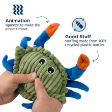 Load image into Gallery viewer, TALL TAILS PLUSH BLUE CRAB ANIMATED GREEN 9"
