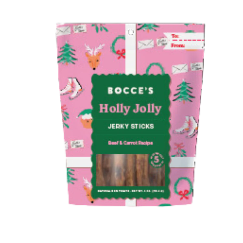 BOCCE'S HOLLY JOLLY JERKY STICKS 4OZ