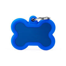 Load image into Gallery viewer, MY FAMILY ALUMINUM BONE BLUE W/BLUE RUBBER TAG
