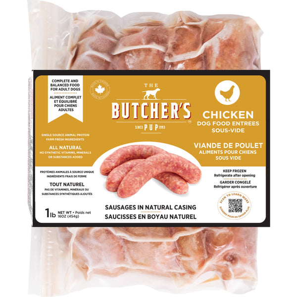 BUTCHER'S PUP SAUSAGE CHICKEN 1LB