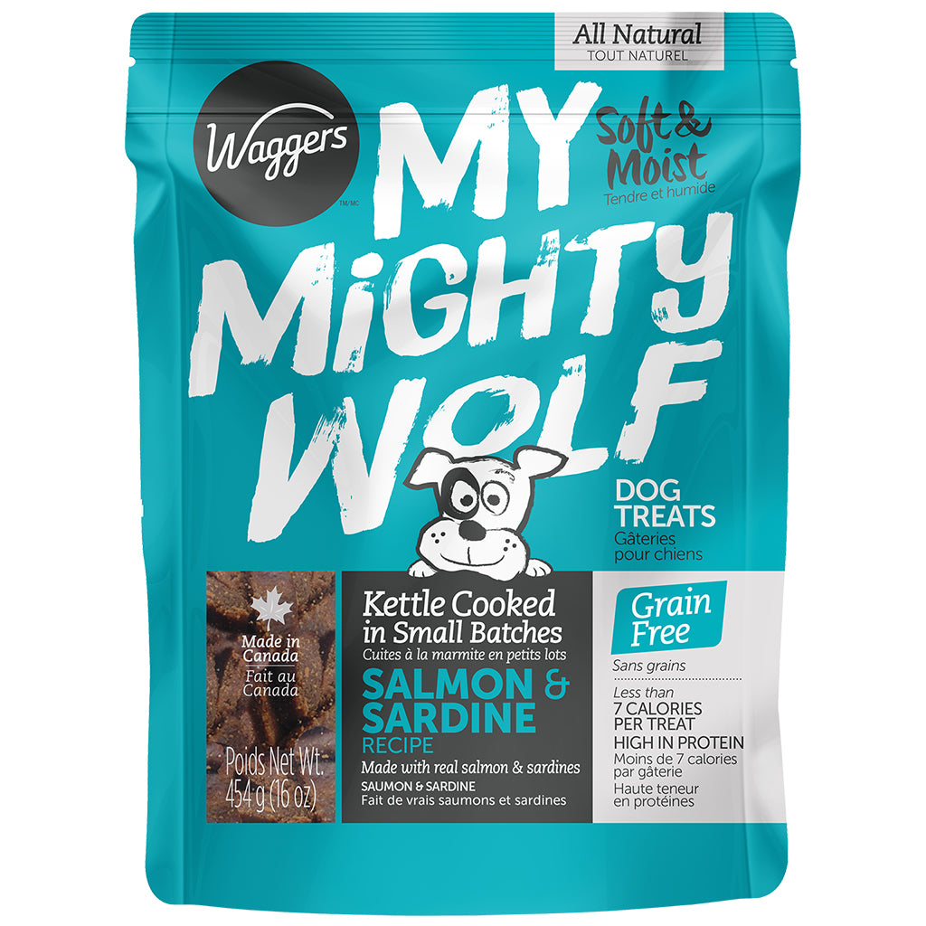 WAGGERS MY MIGHTY WOLF SALMON/SARDINE 454G