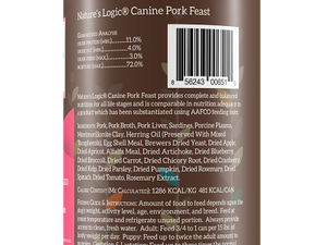 NATURE'S LOGIC PORK DOG CAN 13.2OZ