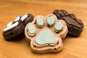 CHEDDAR DOGS ICED CUPCAKE CAROB AND PEANUT BUTTER