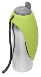 MESSY MUTTS STAINLESS STEEL TRAVEL WATER BOTTLE GREEN