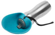 Load image into Gallery viewer, MESSY MUTTS STAINLESS STEEL TRAVEL WATER BOTTLE BLUE
