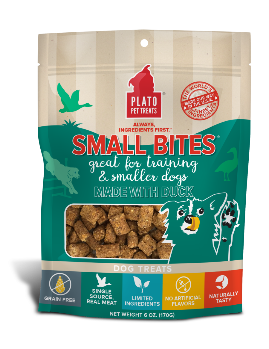 PLATO SMALL BITES GRAIN FREE DUCK 6OZ