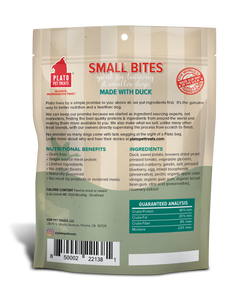 PLATO SMALL BITES GRAIN FREE DUCK 6OZ