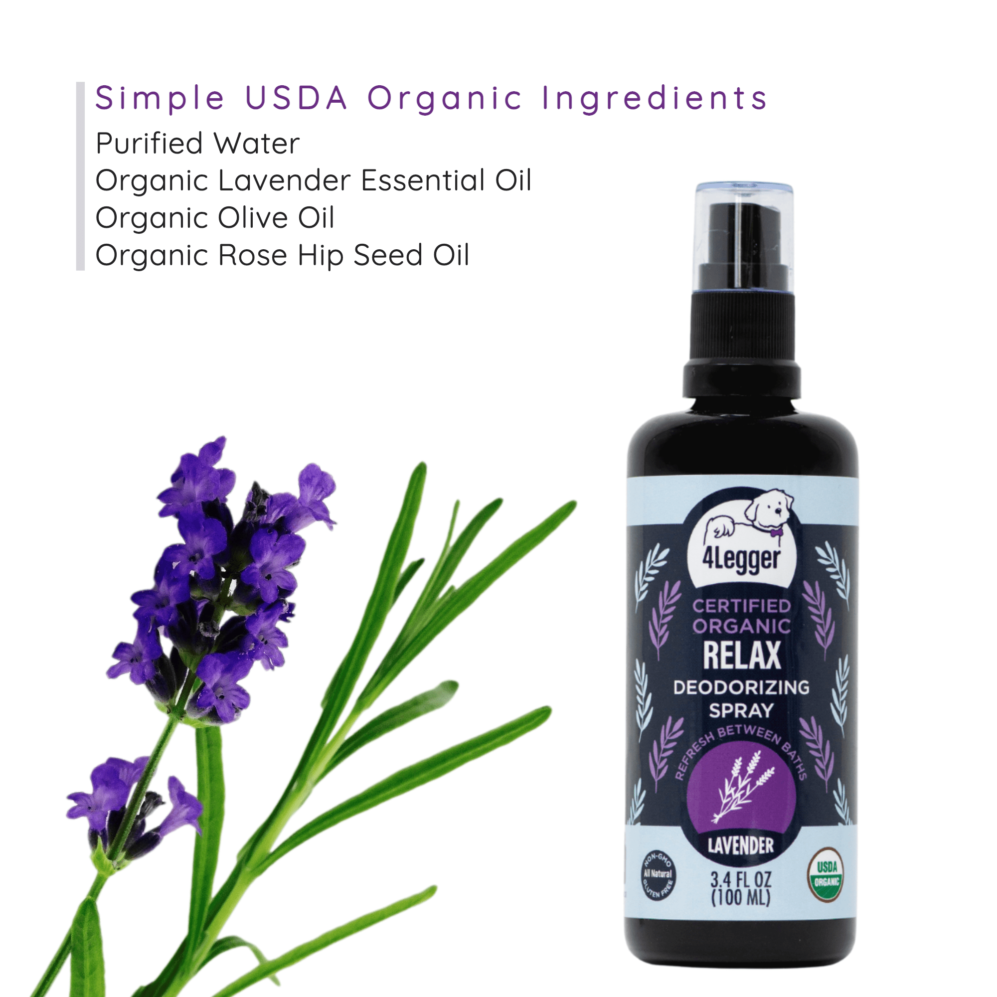 4LEGGER RELAX LAVENDER SPRAY 3.4OZ Tail Blazers Copperfield