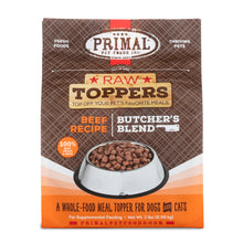 Load image into Gallery viewer, PRIMAL RAW TOPPERS BUTCHER&#39;S BLEND BEEF DOG 2LB
