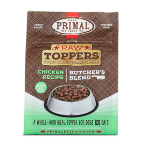PRIMAL RAW TOPPERS BUTCHER'S BLEND CHICKEN DOG 2LB