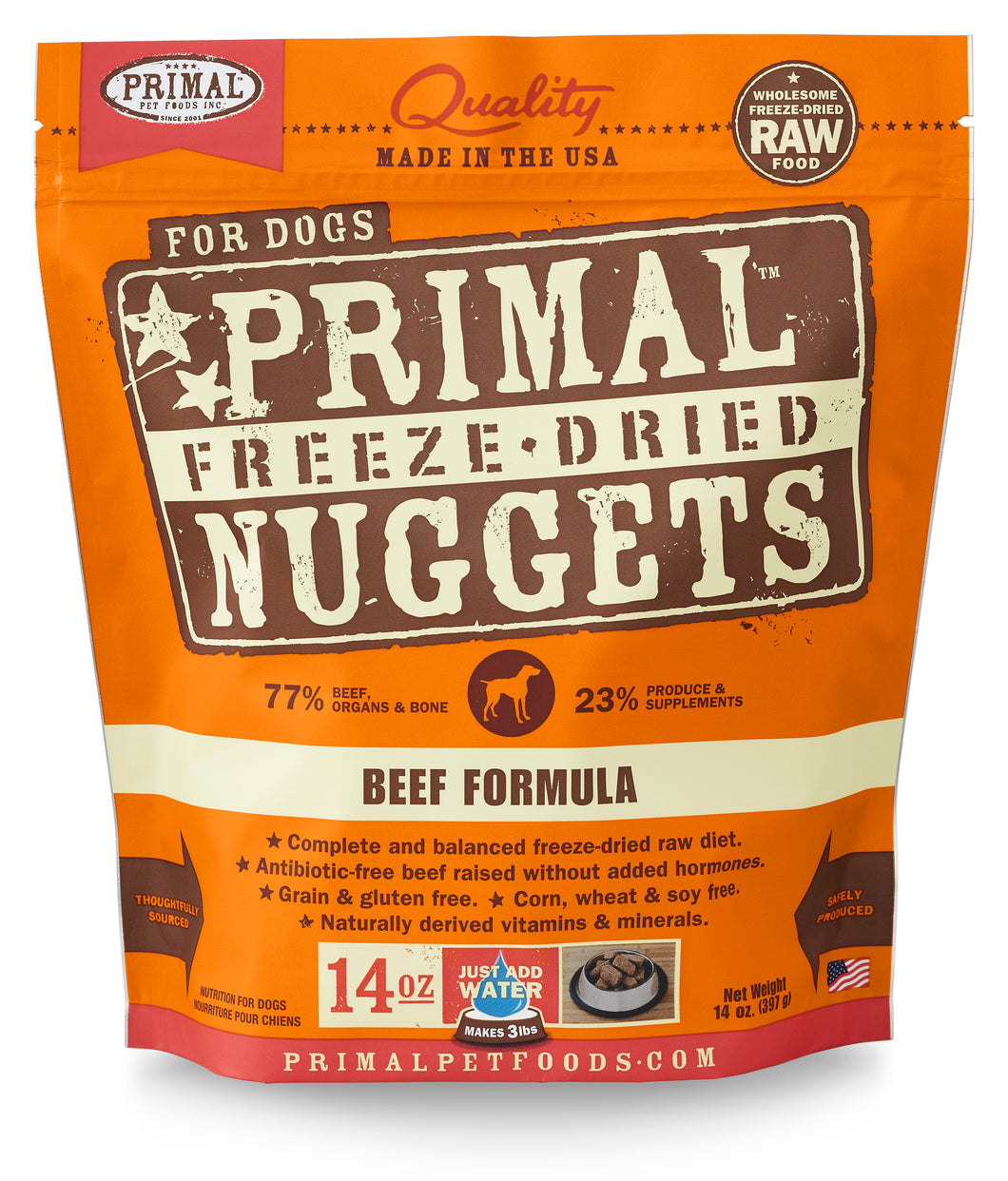 PRIMAL FREEZE DRIED BEEF DOG 14OZ