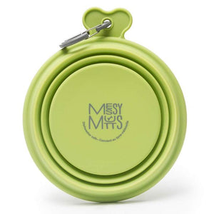 MESSY MUTTS SILICONE COLLAPSIBLE BOWL GREEN MED