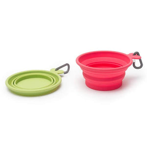 MESSY MUTTS SILICONE COLLAPSIBLE BOWL BLUE MED
