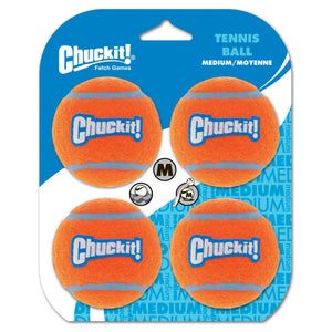 CHUCK IT TENNIS BALLS 4PK MEDIUM