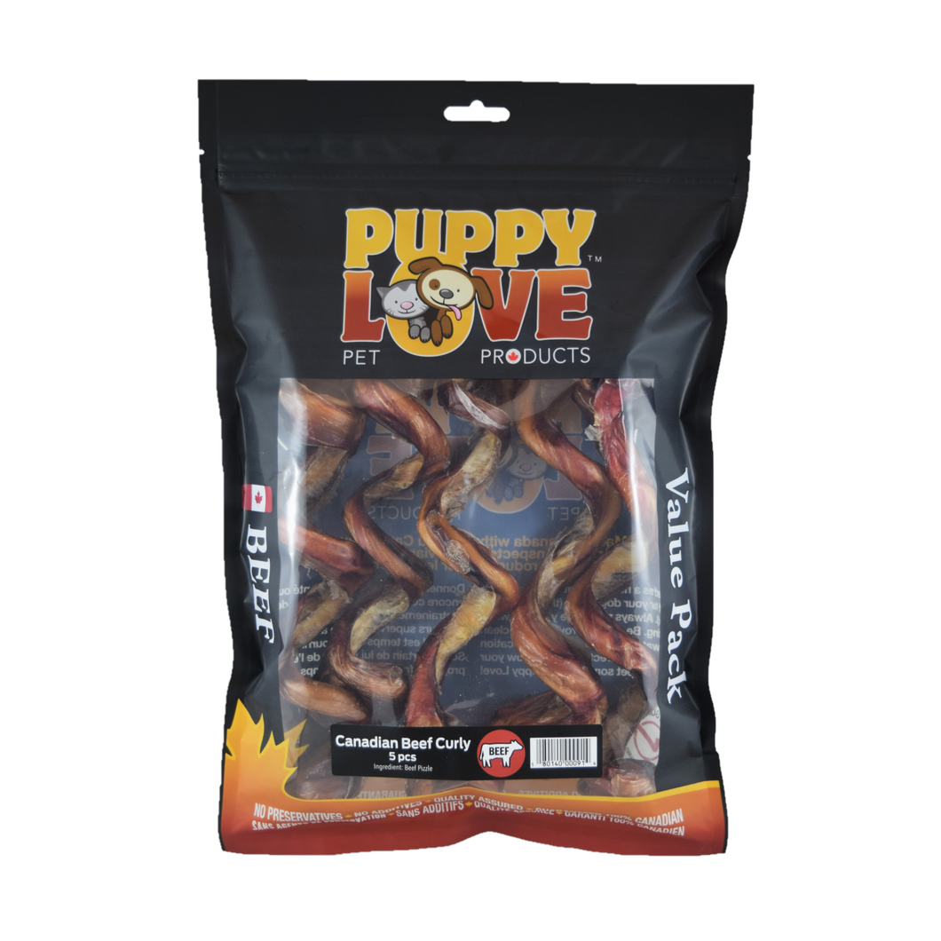 PUPPY LOVE BEEF CURLIES VALUE PACK 5PC