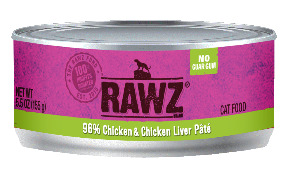 RAWZ 96% CHICKEN/CHICKEN LIVER PATE CAT CAN 156G