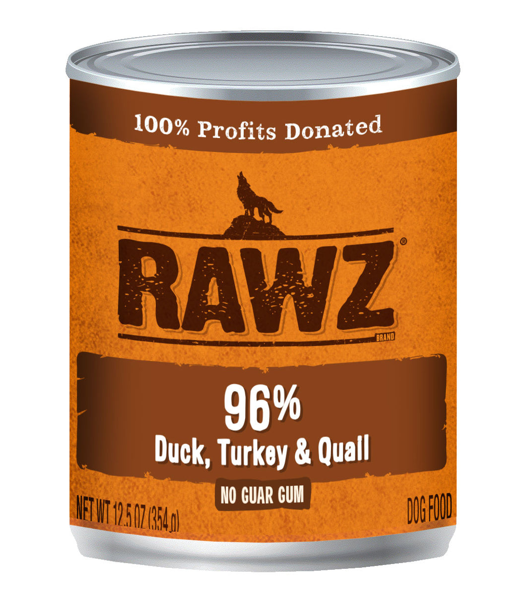 RAWZ 96% DUCK/TURKEY/QUAIL DOG CAN 354G