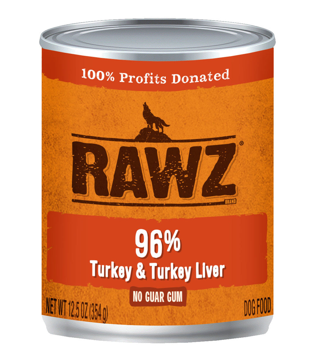 RAWZ 96% TURKEY/LIVER DOG CAN 354G